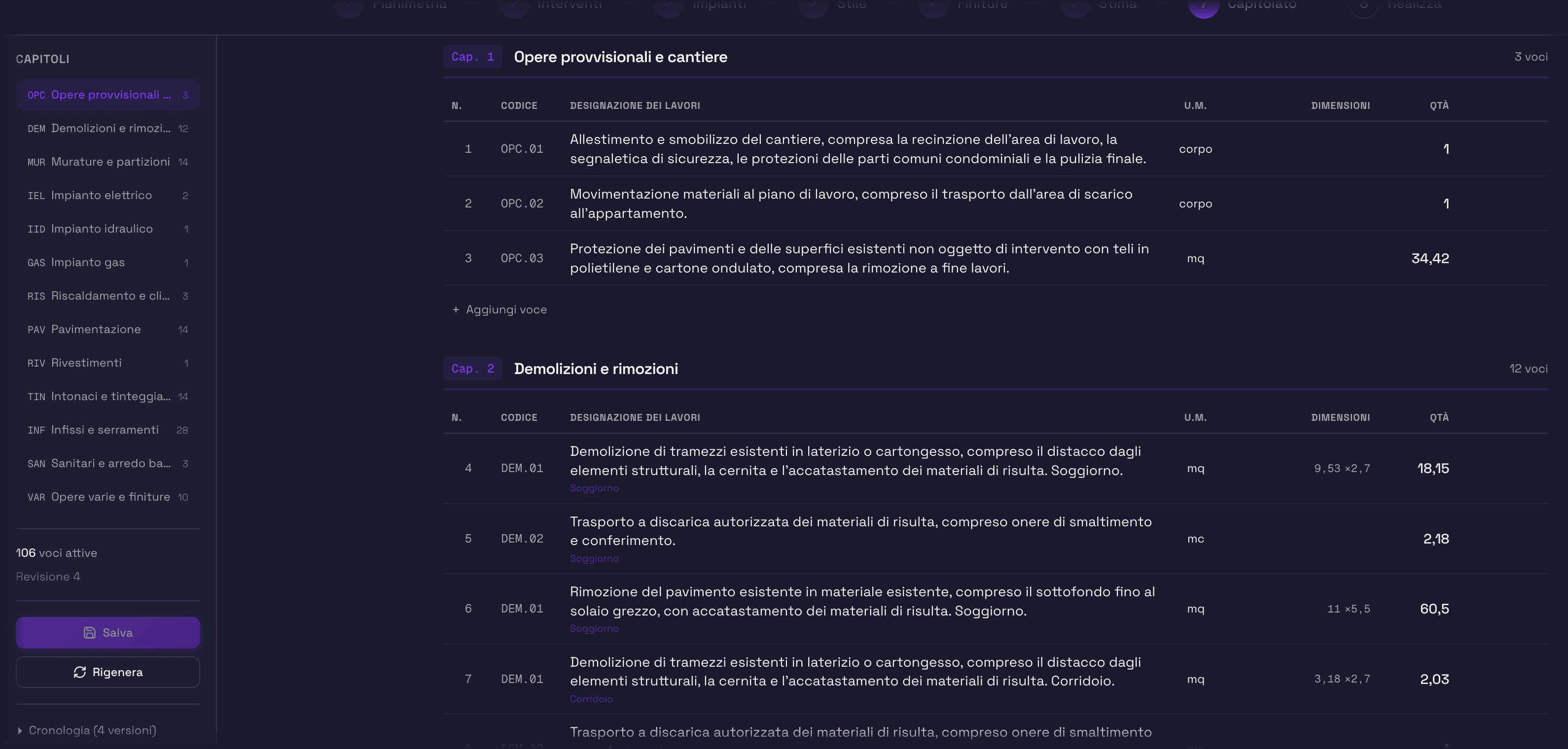 Il tuo preventivo, trasparente e dettagliato